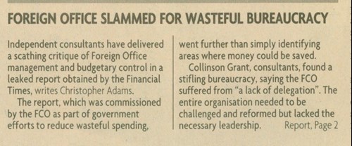 FT article on the FCO